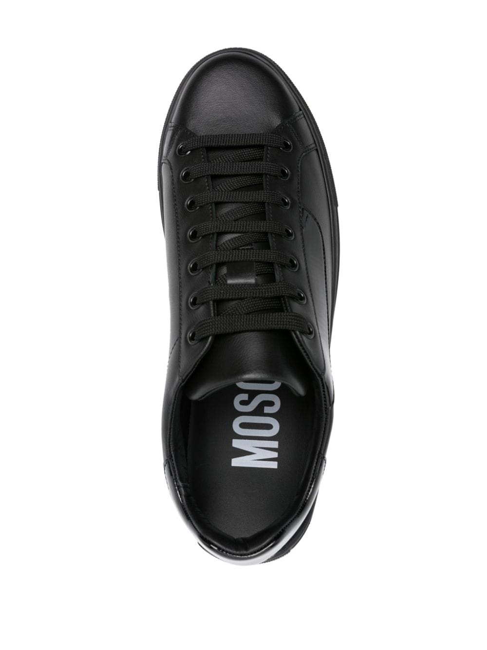 logo-print leather sneakers - 4