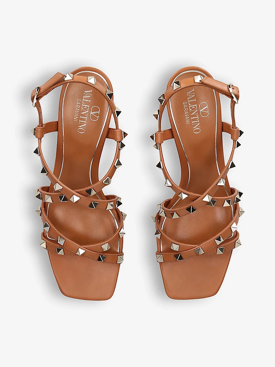 Rockstud 60 stud-embellished leather heeled sandals - 2