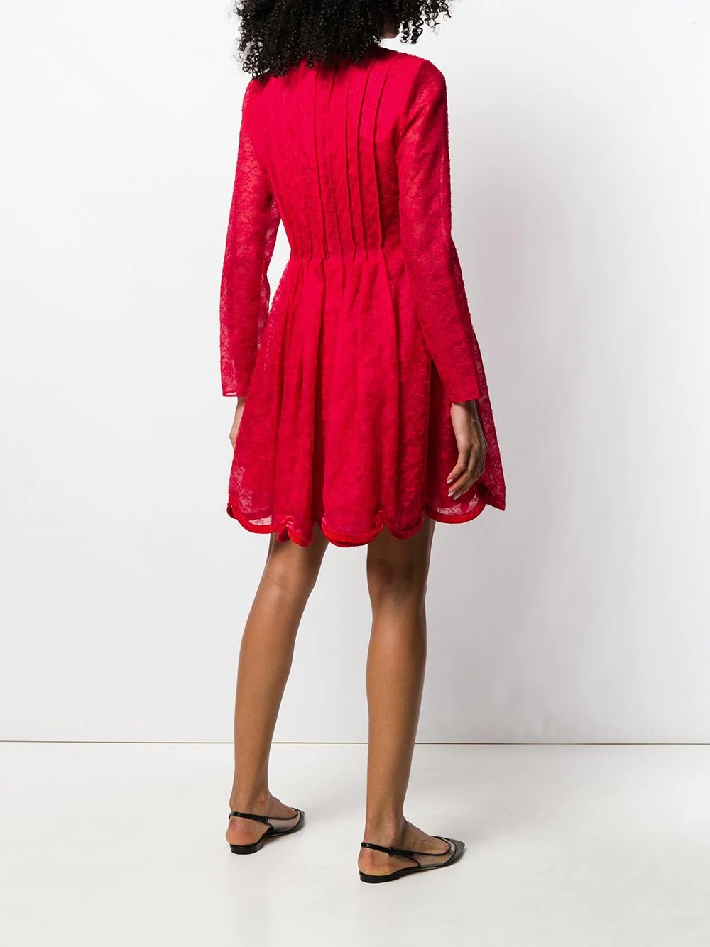 floral lace skater dress - 4