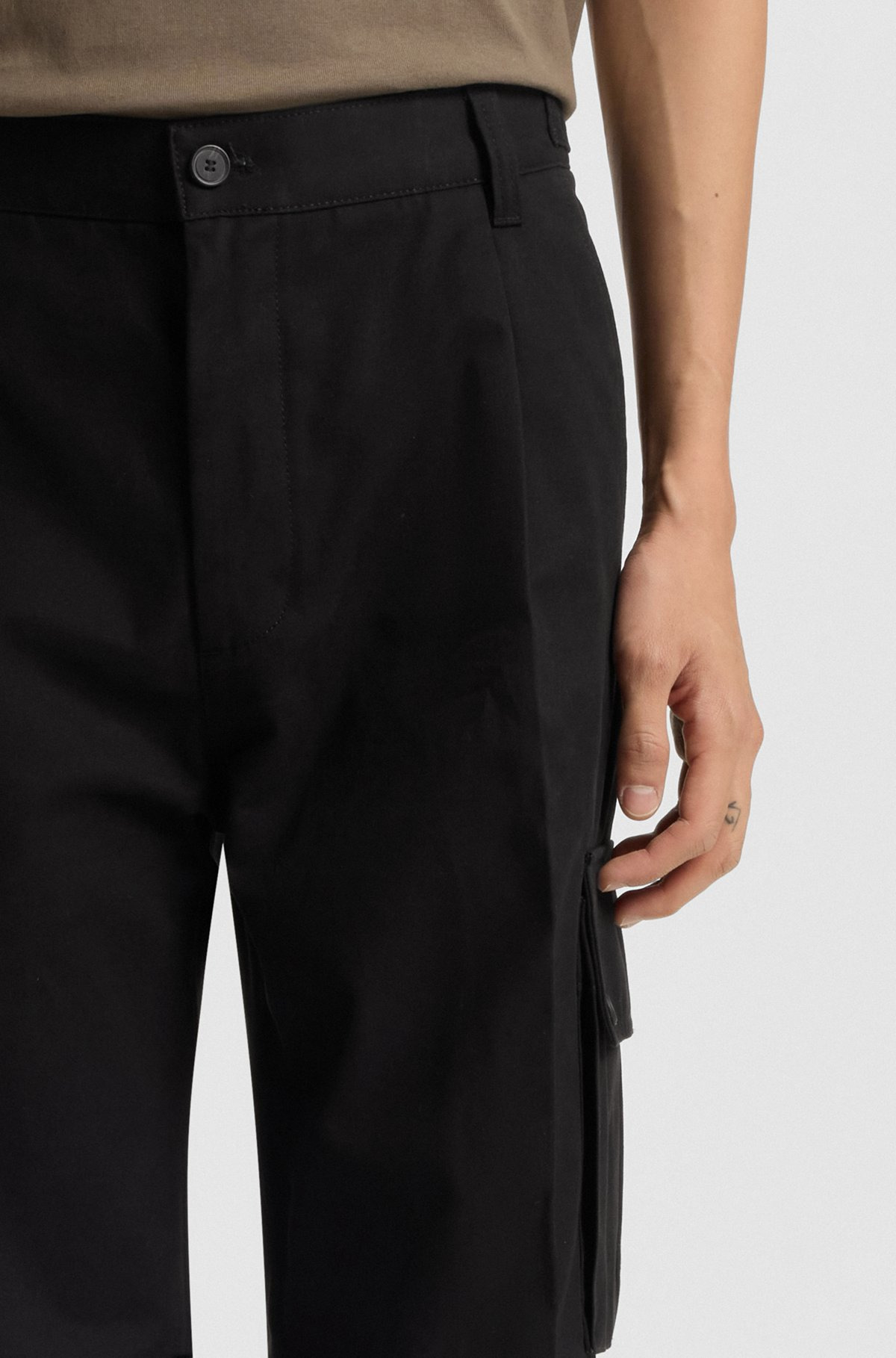 SLIM-FIT CARGO TROUSERS IN MERCERIZED COTTON - 5