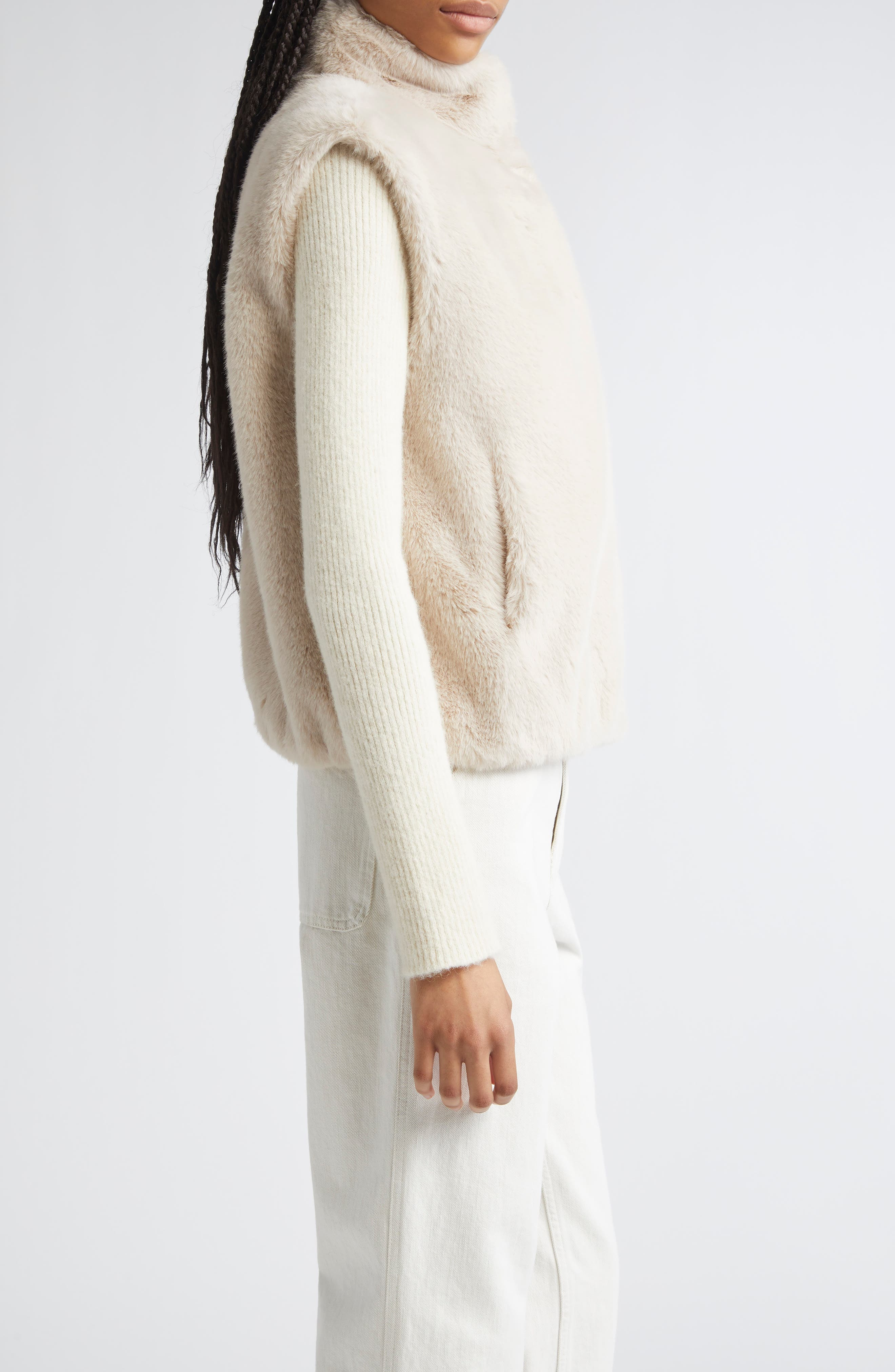 Herno Faux Fux Vest in Chantilly at Nordstrom - 3