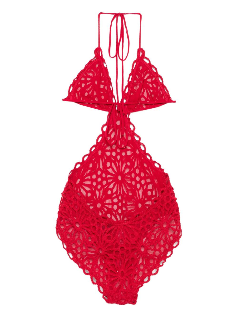 floral-lace swimsuit - 2