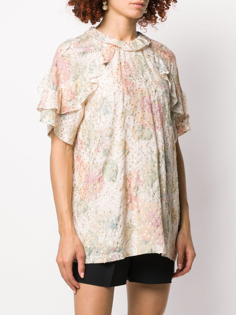 metallic embroidered floral blouse 3
