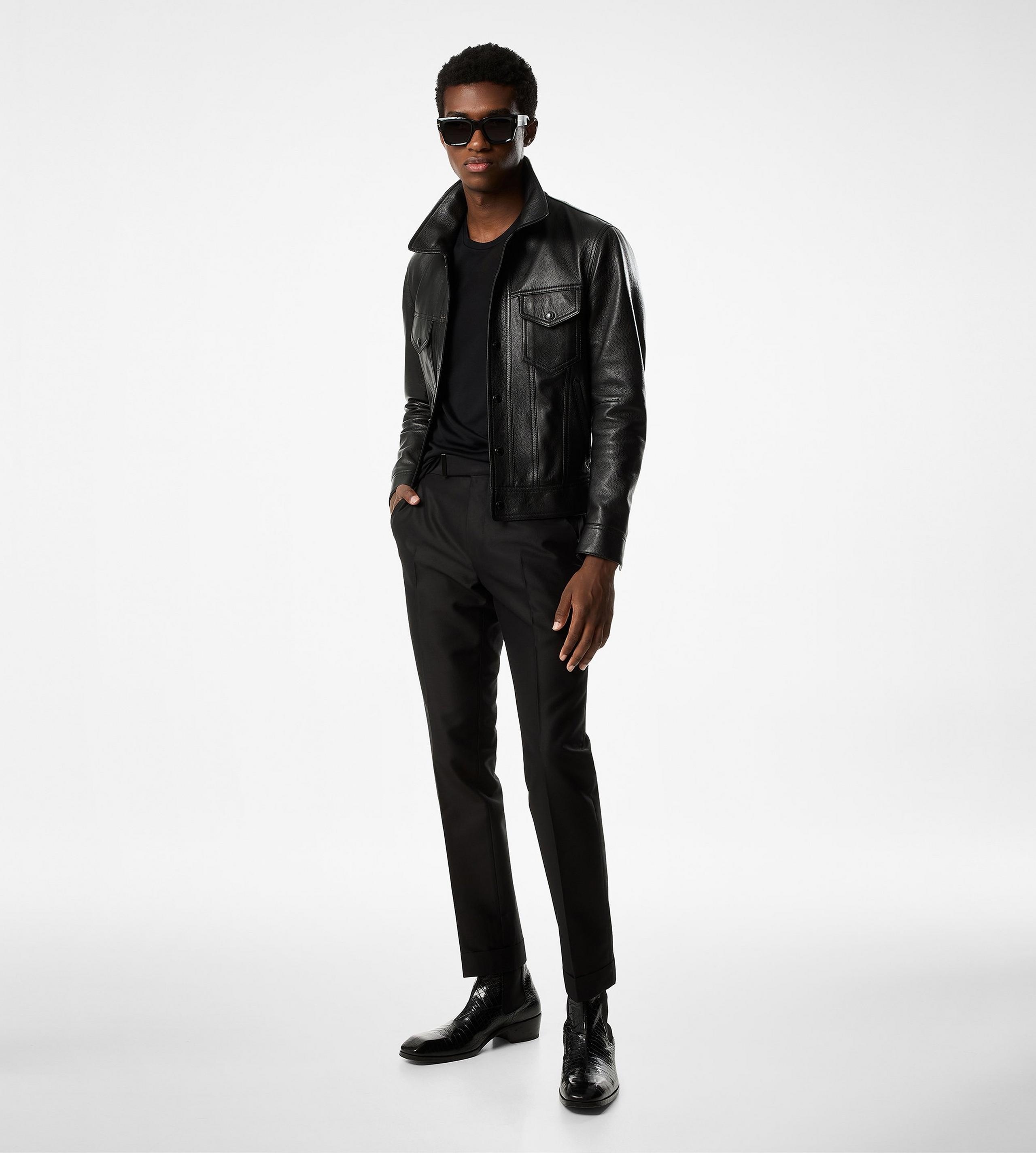 GRAIN LEATHER JEAN JACKET - 3