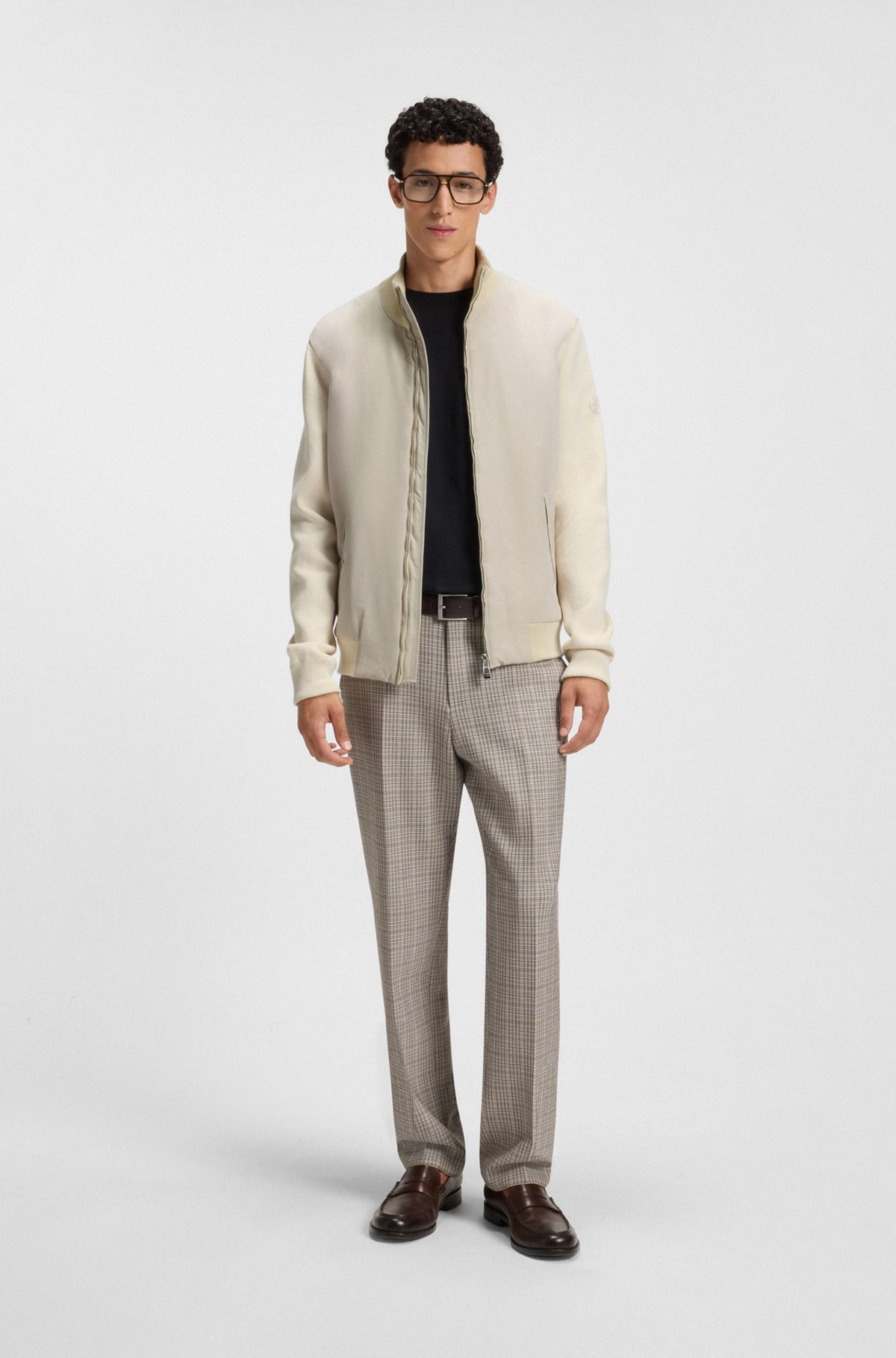 REGULAR-FIT HYBRID JACKET WITH DOUBLE B MONOGRAM - 4