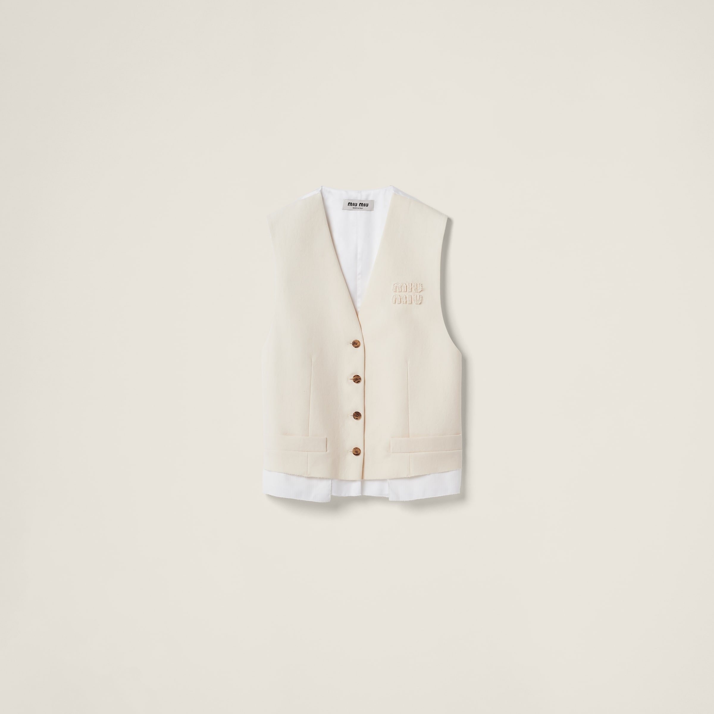 Single-breasted canvas vest - 1