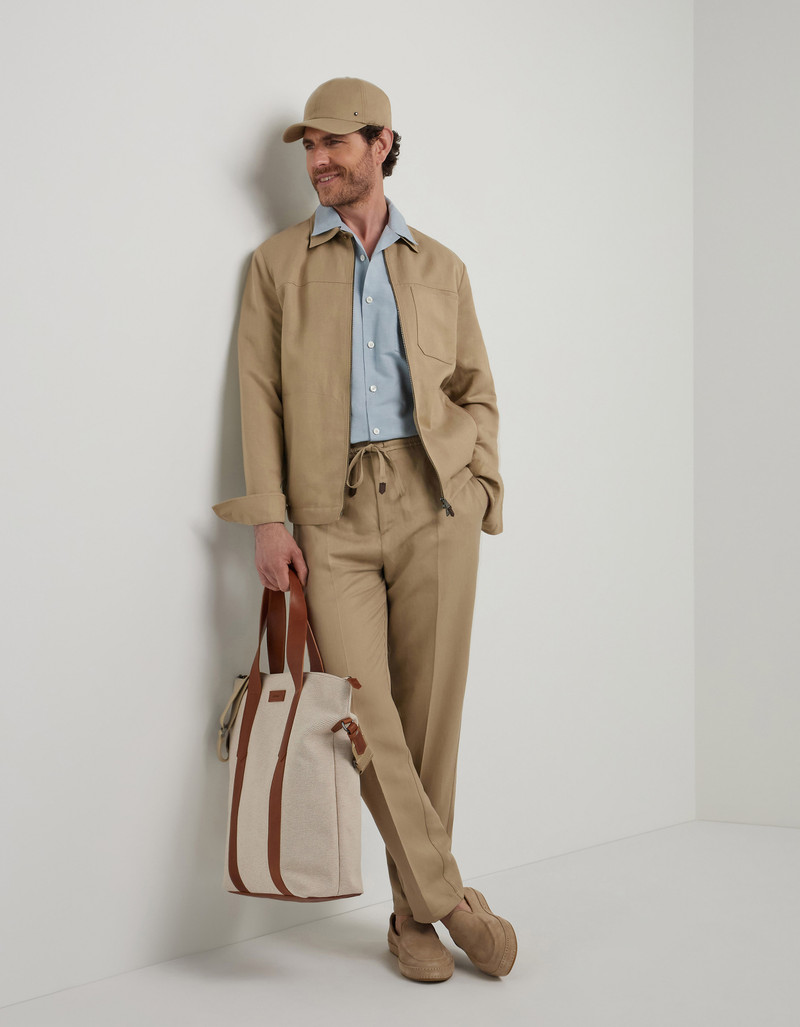 Canali SUEDE-COLORED LINEN-SILK BLEND JACKET outlook