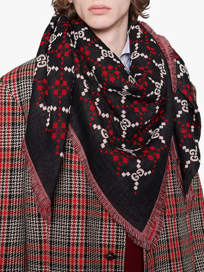 GUCCI GG diamond wool shawl outlook