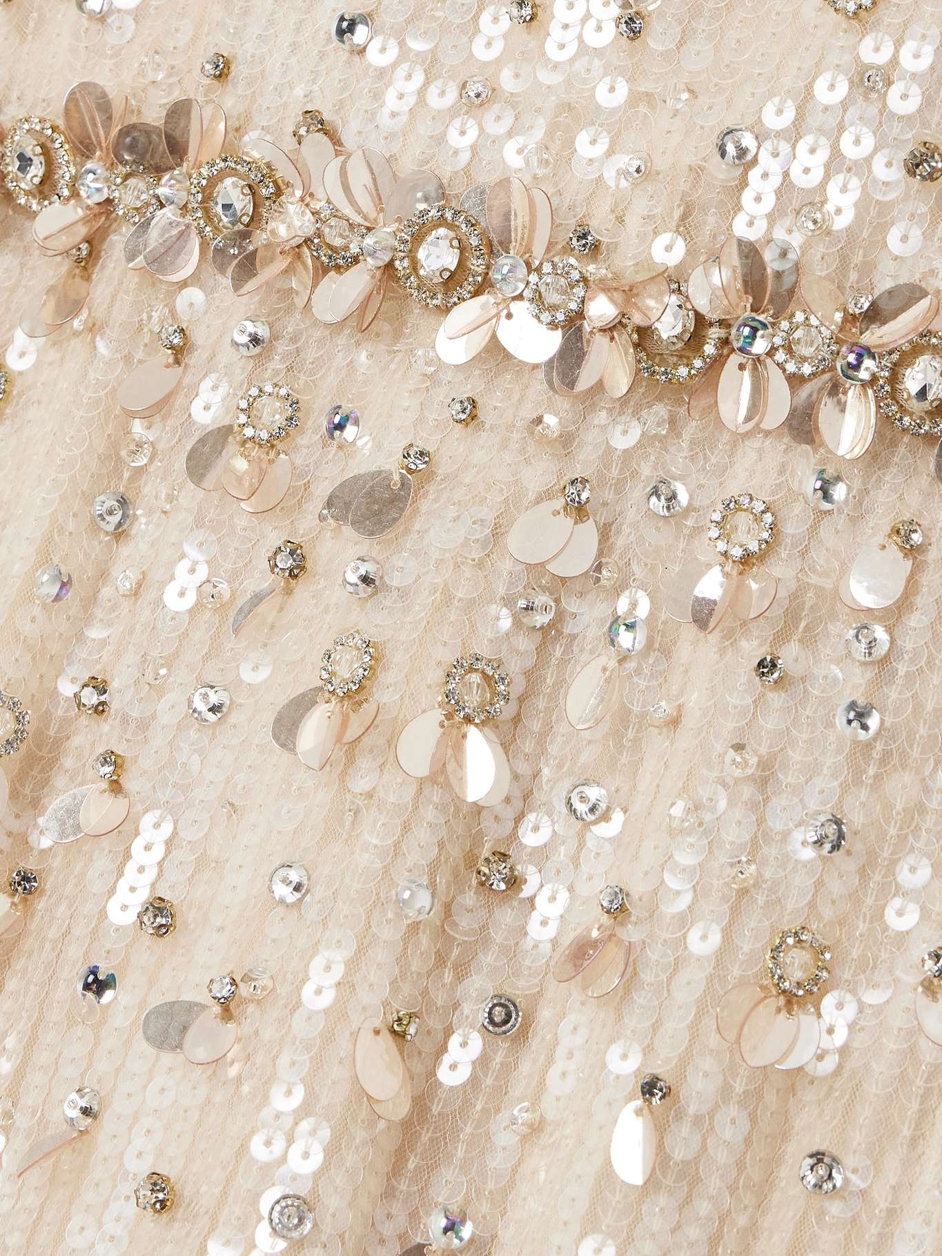 Kestra embellished sequined tulle gown Cream - 4