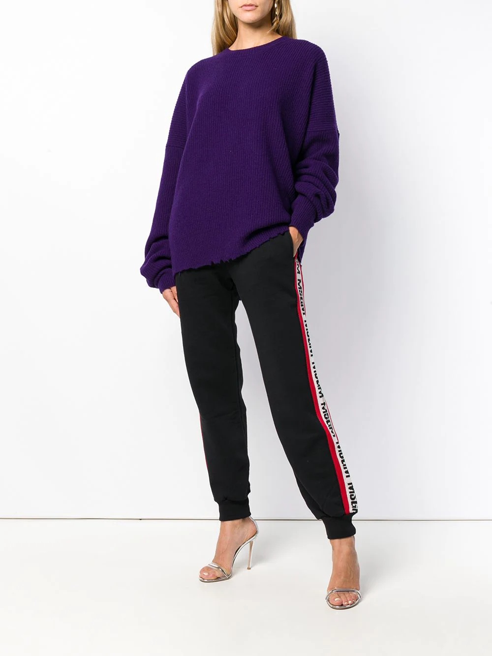 oversized distressed crew-neck sweater - 2