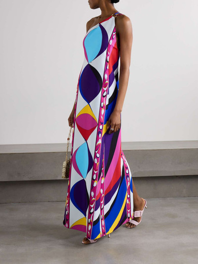 PUCCI Pesci embellished one-shoulder printed cady maxi dress outlook