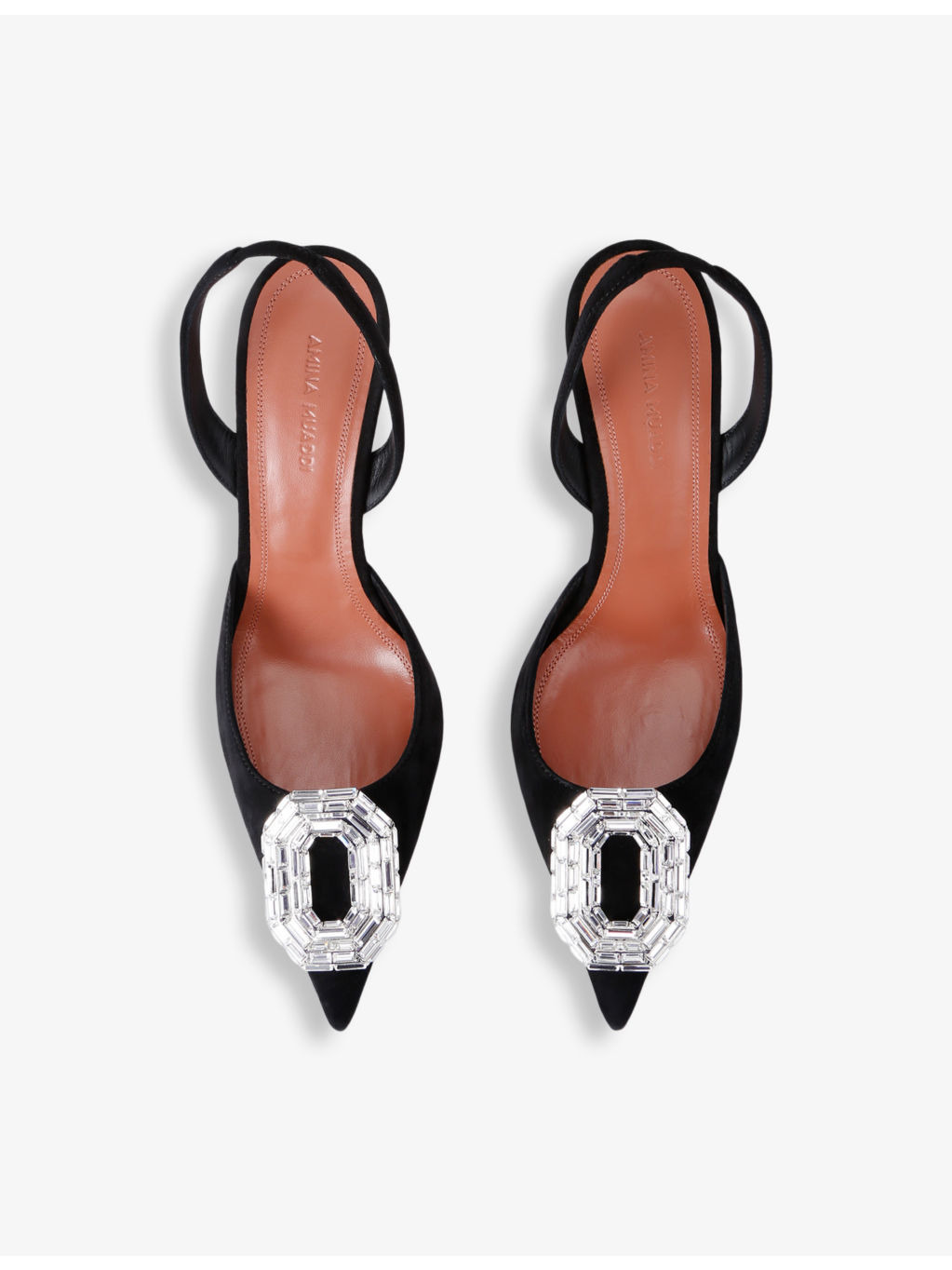 Camelia crystal-embellished suede slingback courts - 2