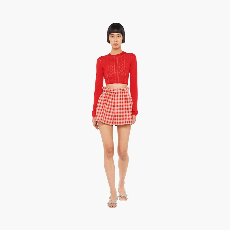 Miu Miu Check shorts outlook