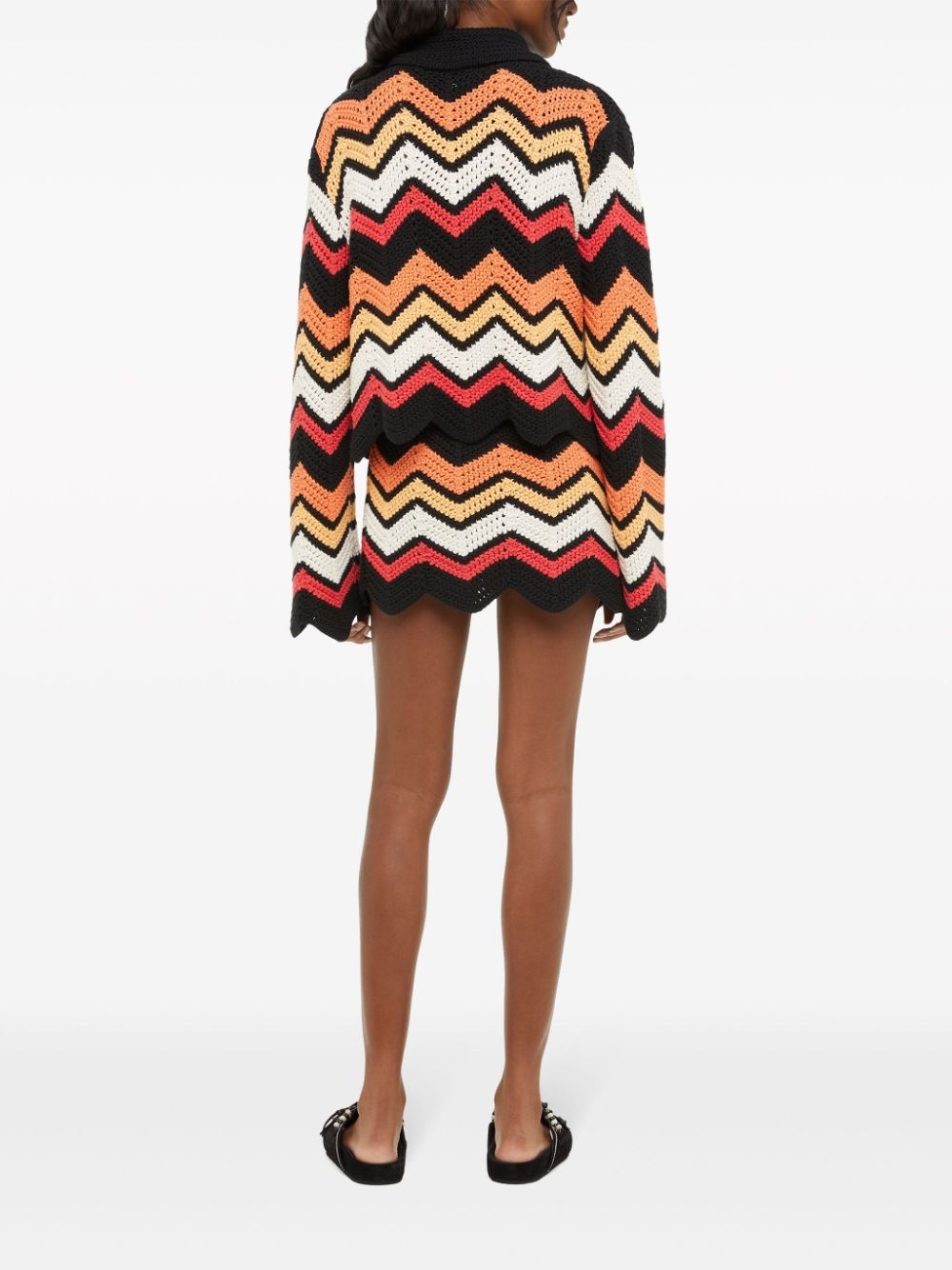 Kaleidoscopic chevron knitted jacket - 4