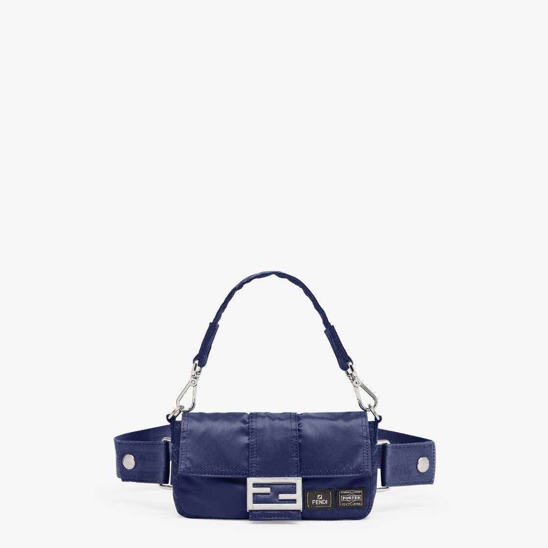 Baguette mini mobile phone pouch made of strong, high performance dark blue Porter® nylon with squar - 1