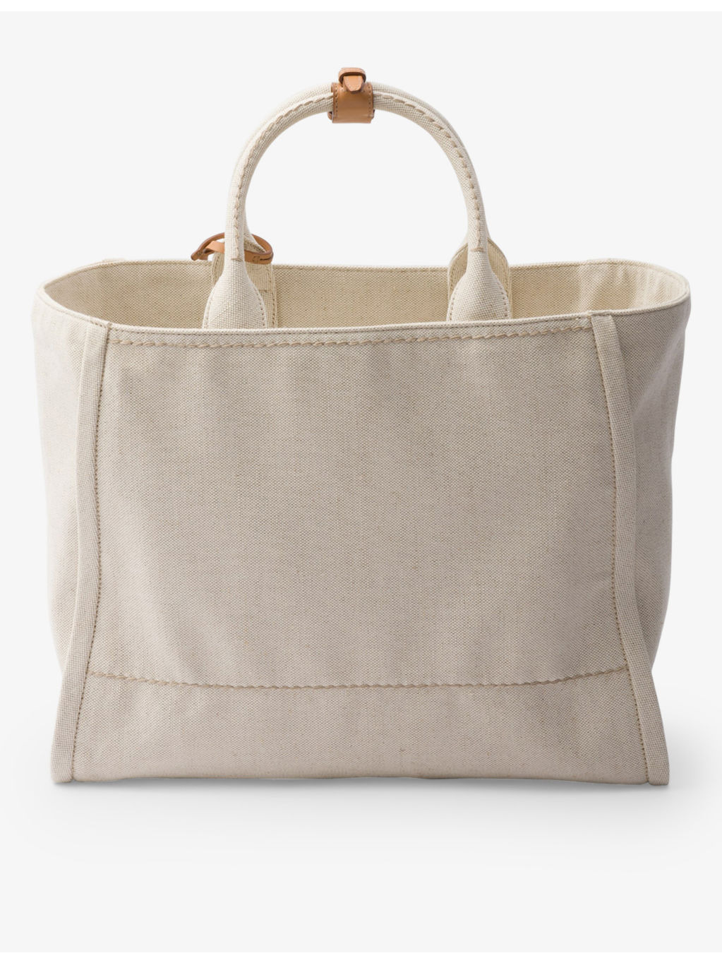 Brand-typography large linen-blend tote bag - 4