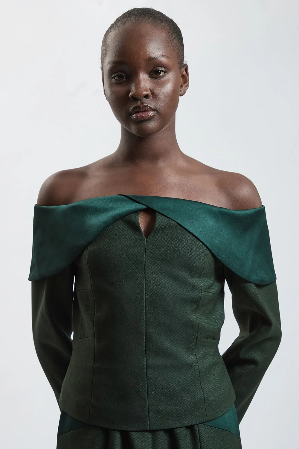 Asymmetric Bardot Tailored Jacket - 1