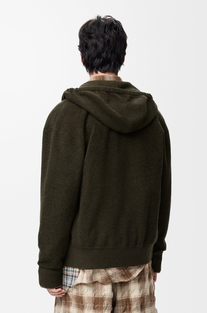Anagram zip-up hoodie in wool 2