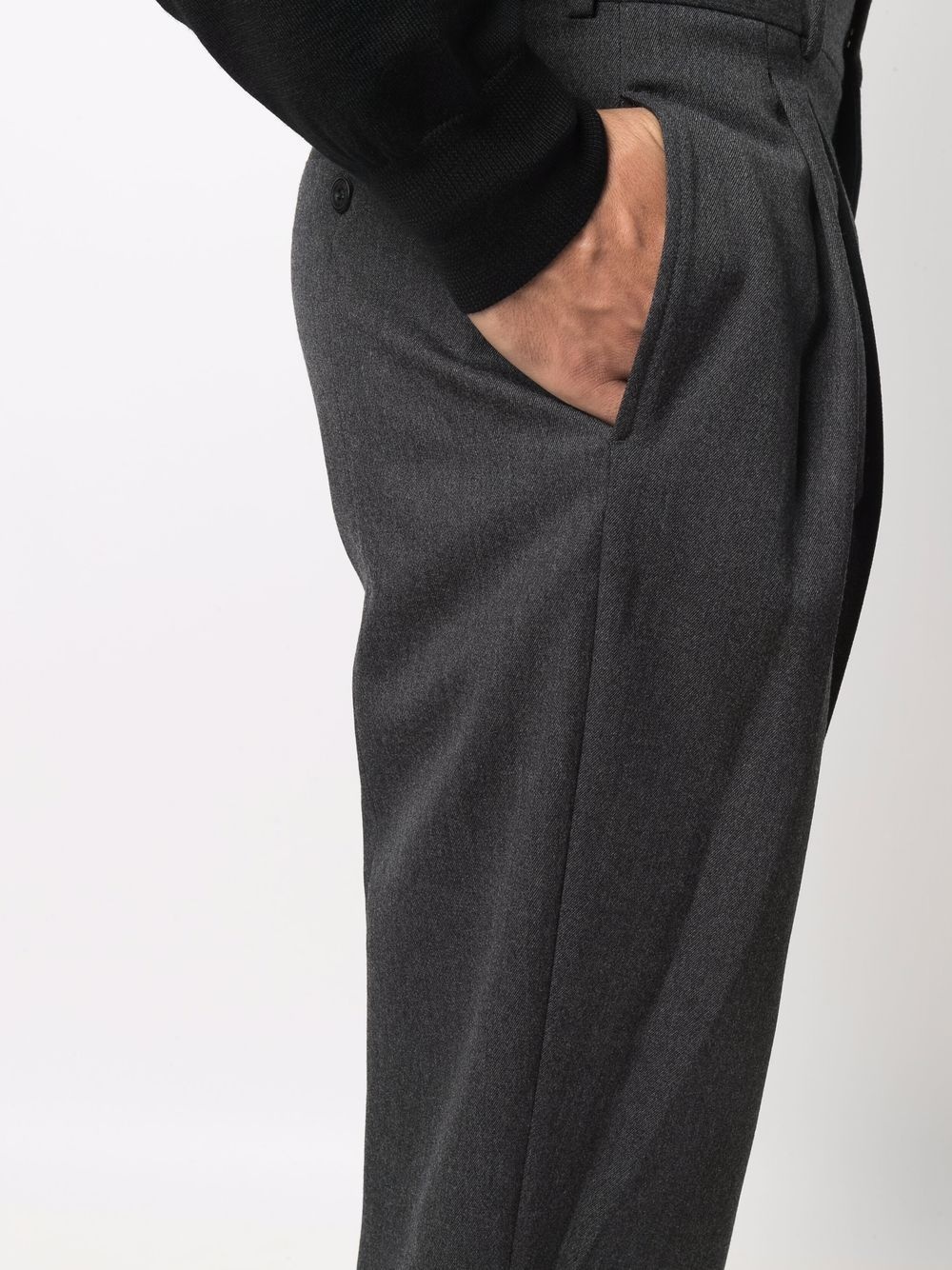 pleat-detail tapered trousers - 5