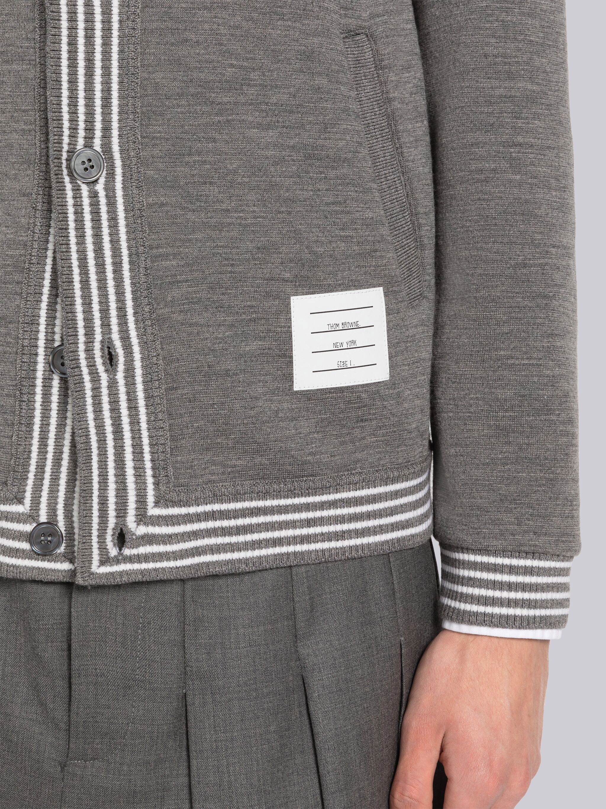 Wool Milano Funnel Neck Button Up Jacket - 6