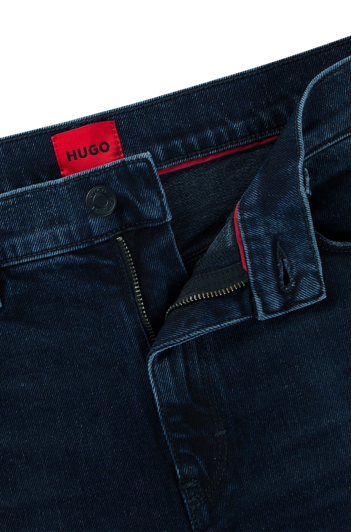 SLIM-FIT JEANS IN BLUE-BLACK STRETCH DENIM - 6