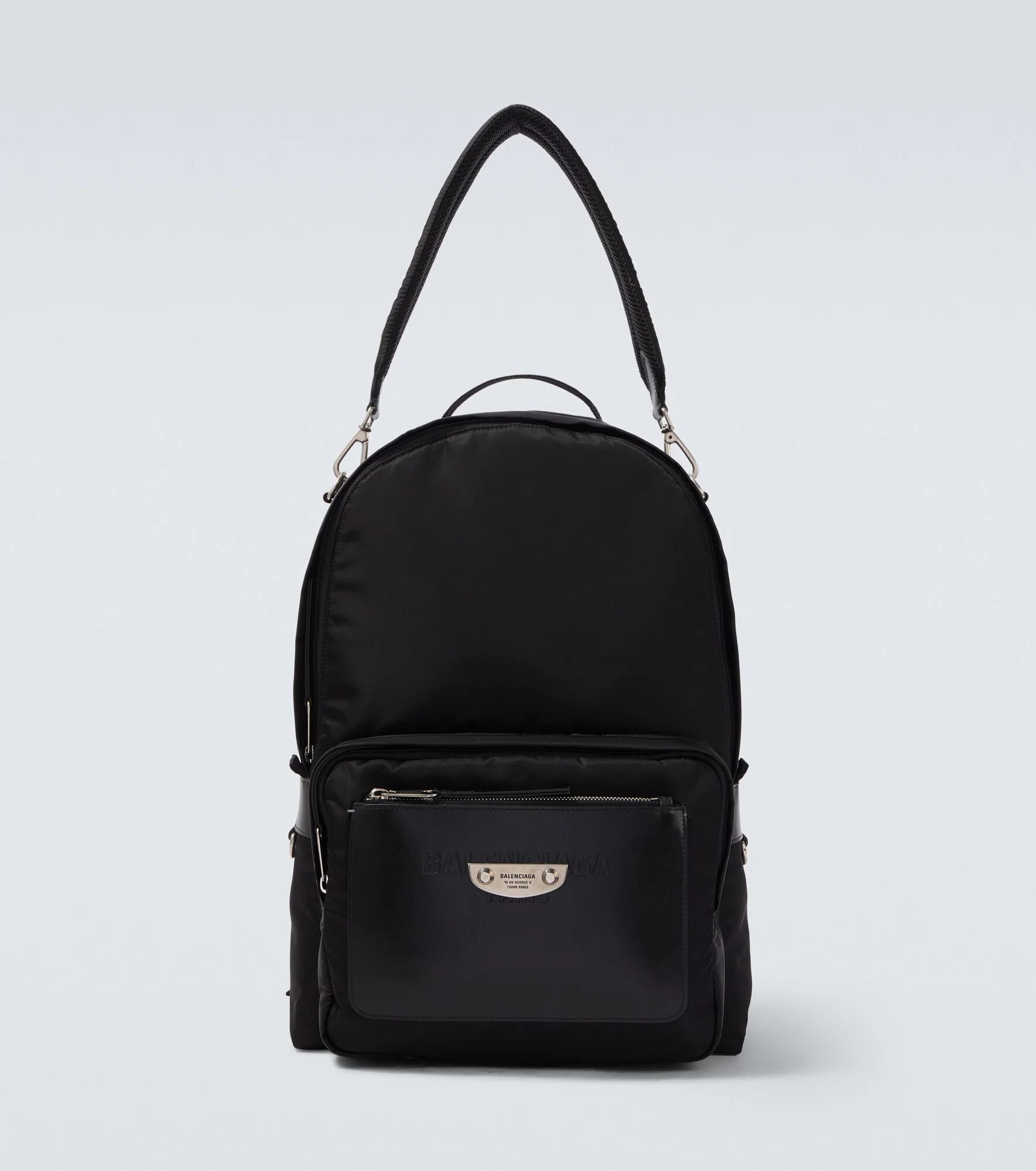 Leather-trimmed backpack - 1
