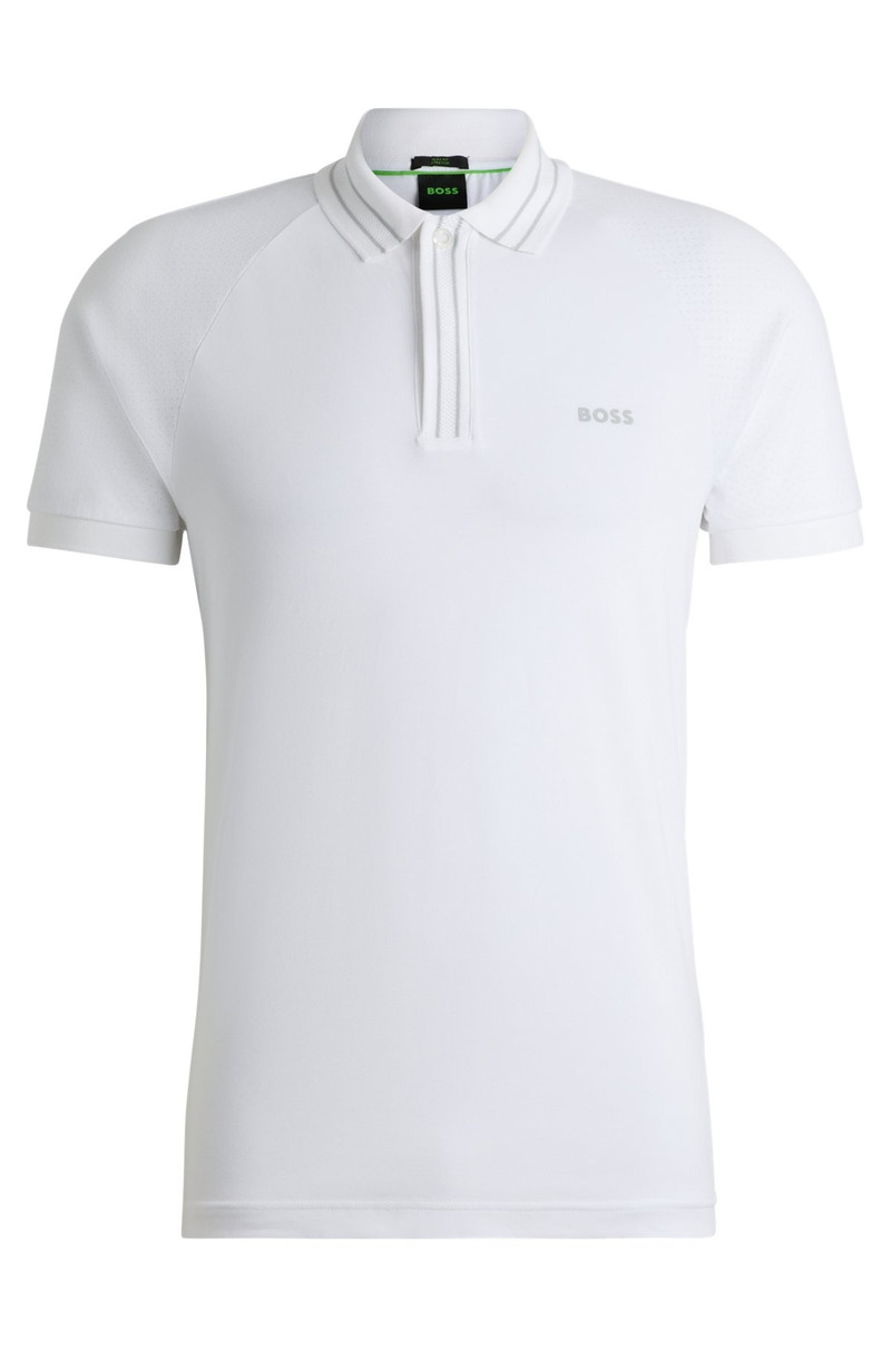 STRETCH-COTTON POLO SHIRT WITH STRIPES AND LOGO 1
