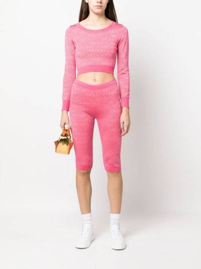 Moschino monogram-print cropped jumper outlook