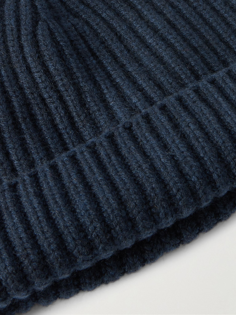 Loro Piana Ribbed Cashmere Beanie Blue outlook