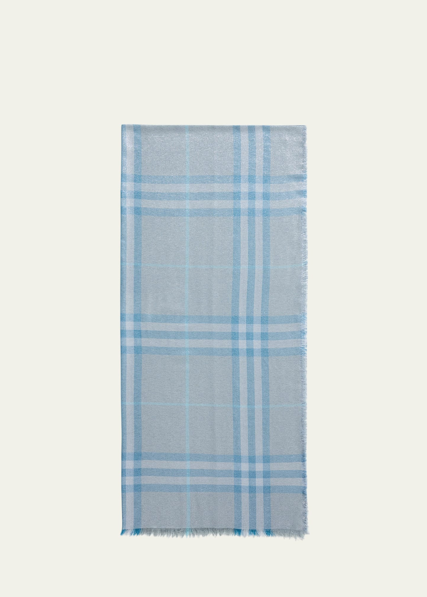 Metallic Giant Check Wool Scarf - 1