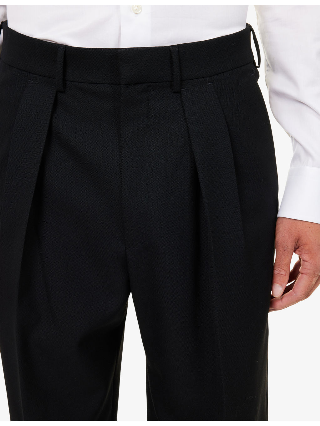 Textured Straight-Leg Wool Trousers - 5