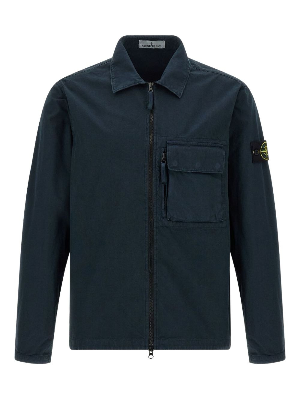 zip-fastening patch-pocket shirt jacket - 1