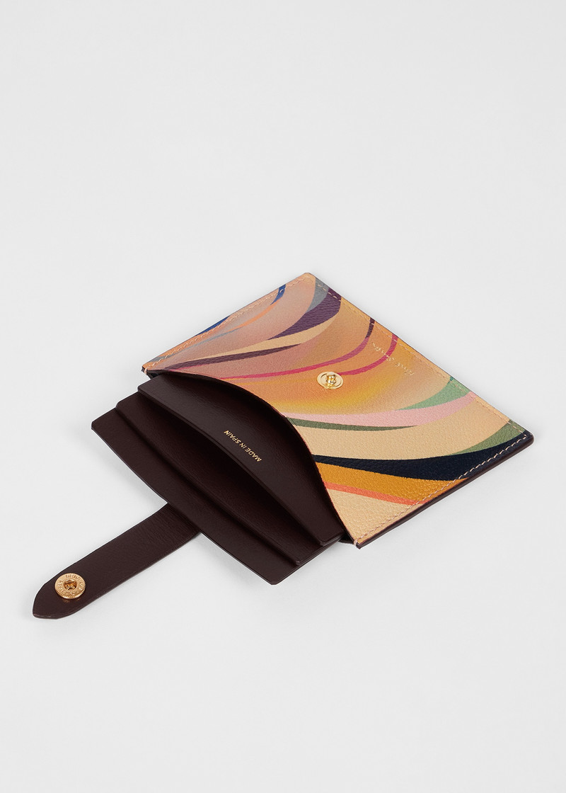 Women's 'Dusky Swirl' Leather Pull-Out Card Holder 3