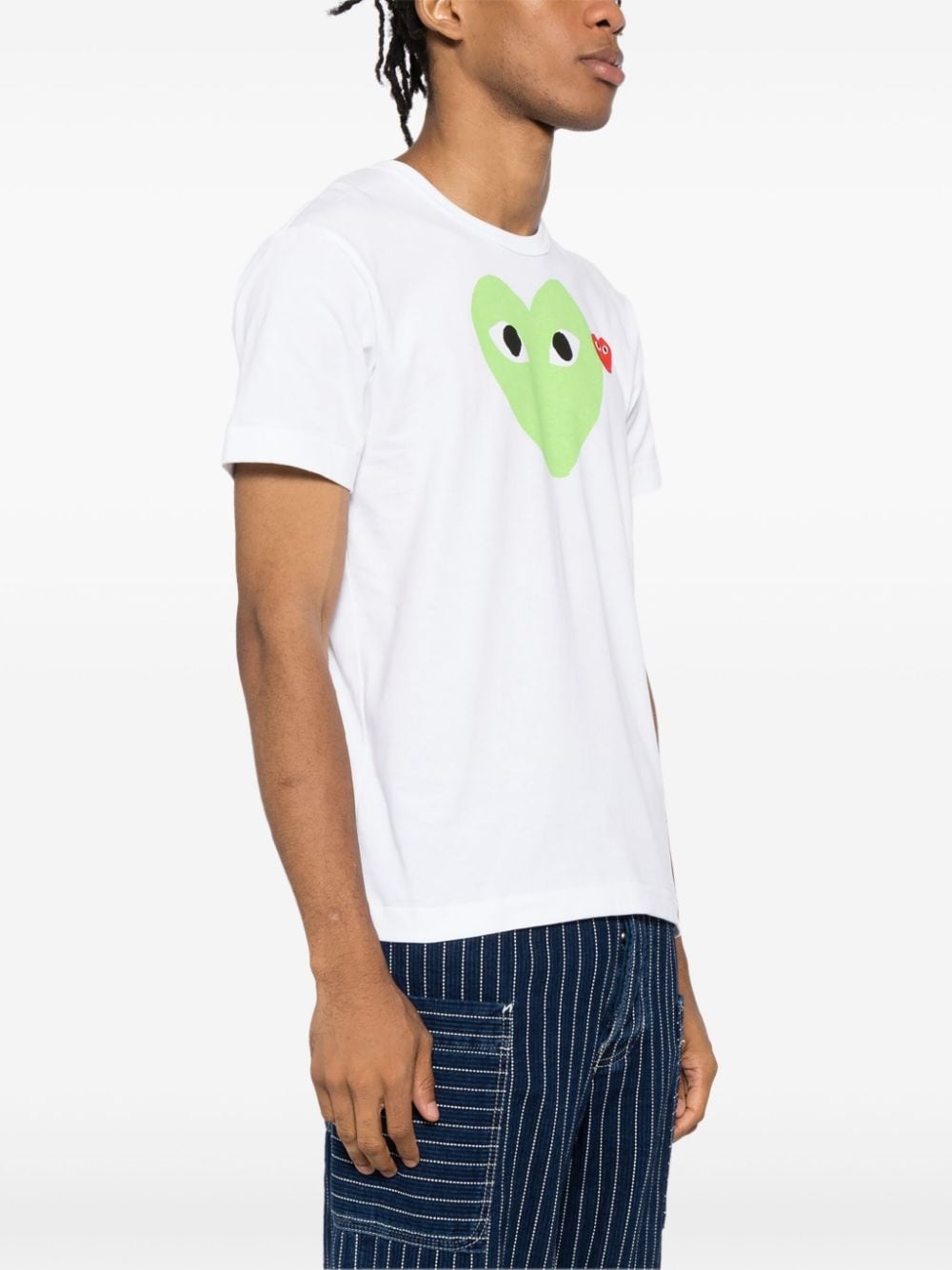 signature heart motif cotton T-shirt - 4