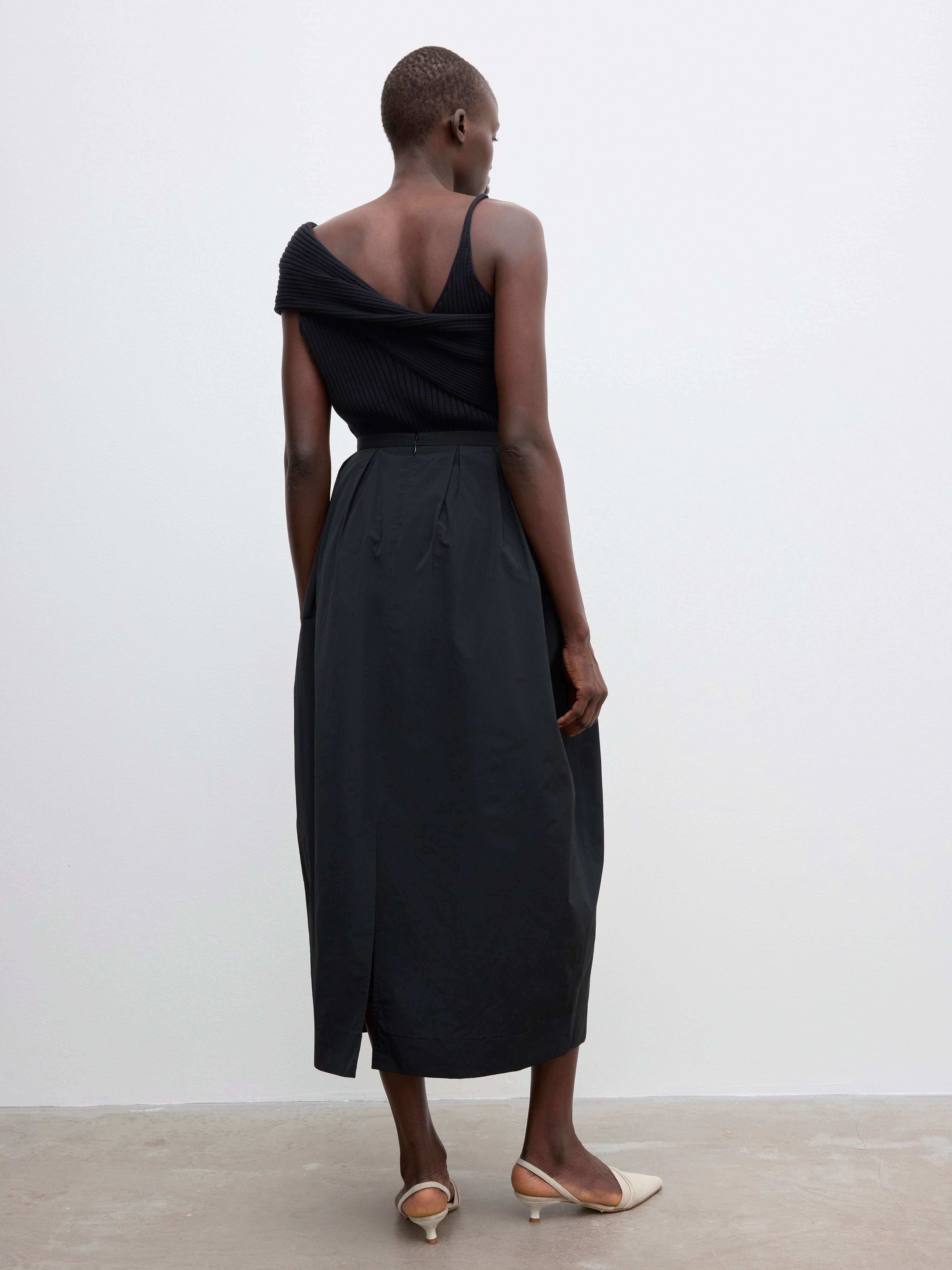 Curved pleated skirt - 5