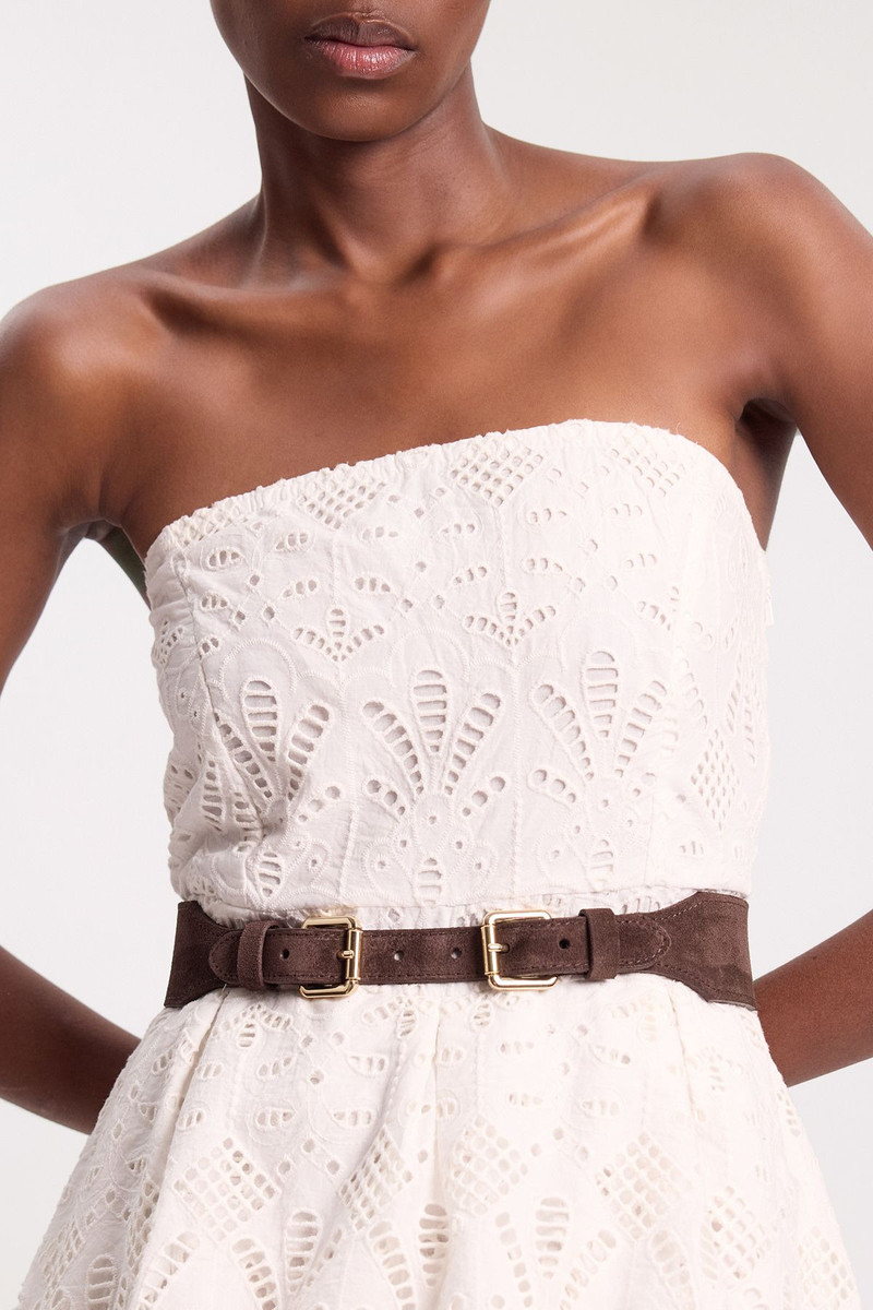 Double Buckle Suede Belt 1