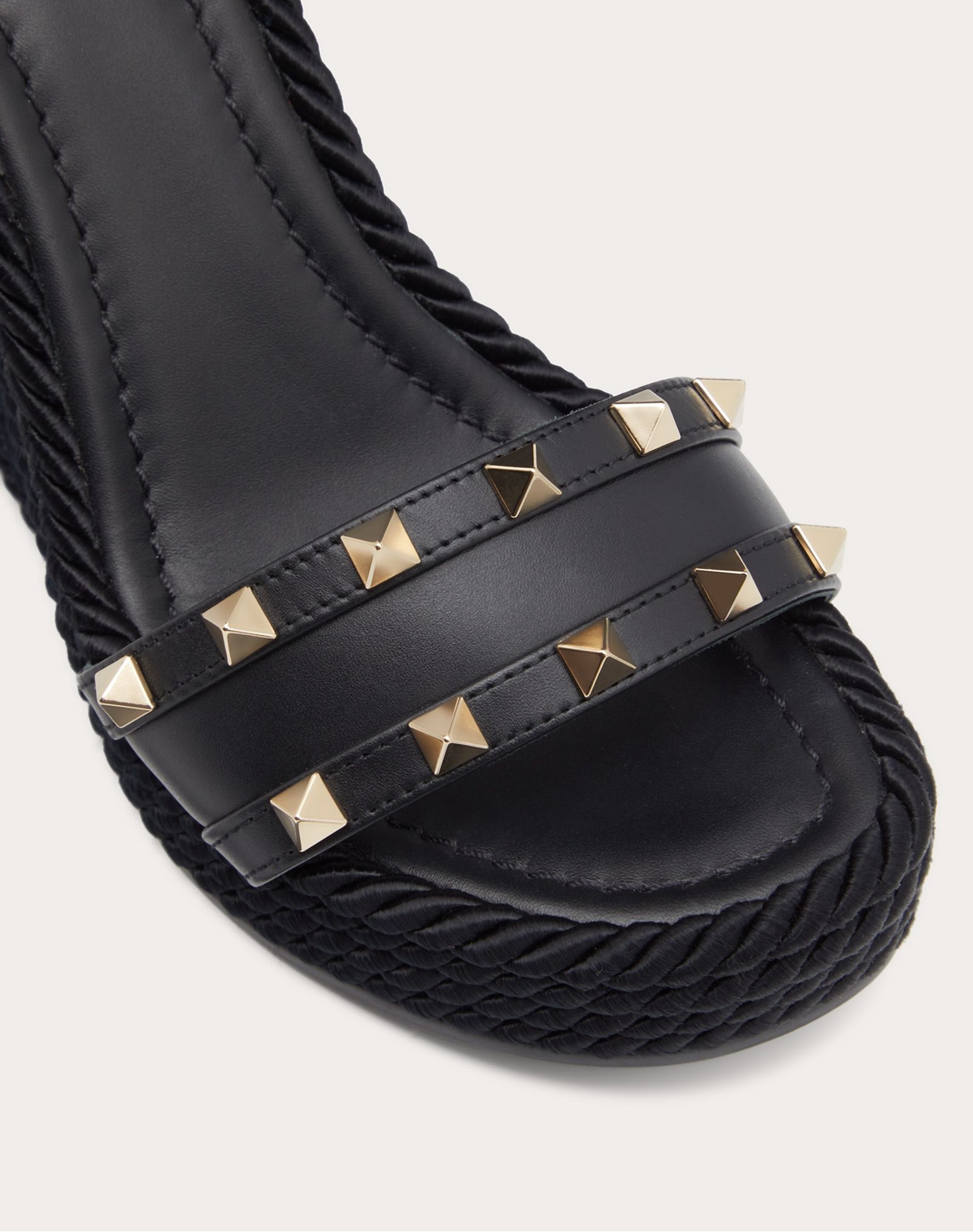 Calfskin Studded Wedge Sandal 115 mm - 5