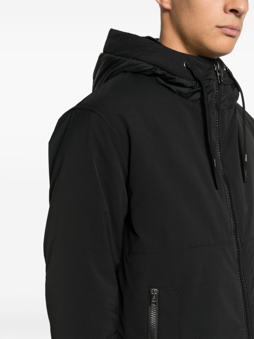 logo-plaque hooded jacket - 5