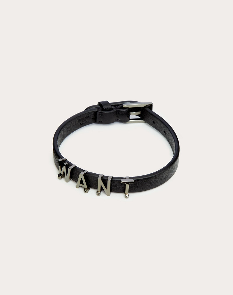 Valentino Garavani Lovers Language calfskin bracelet 3