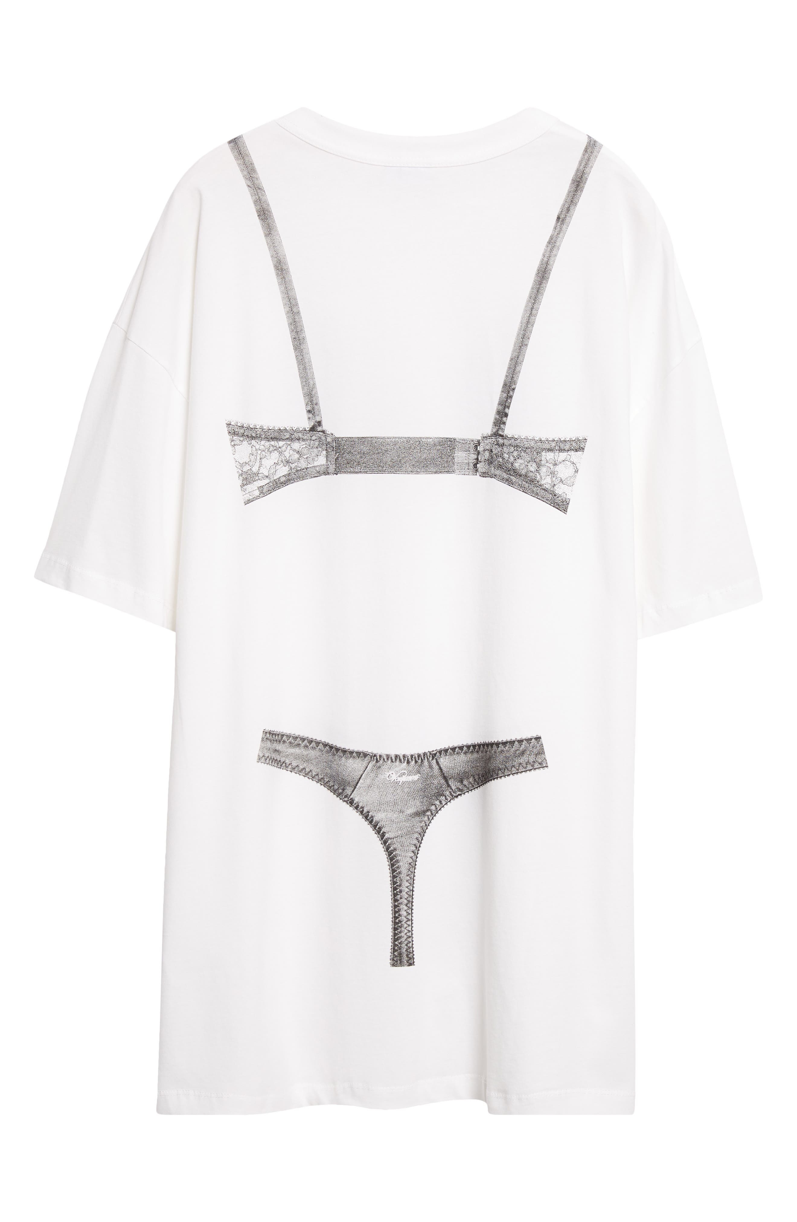 Vaquera Trompe l'Oeil Lingerie Tall Graphic T-Shirt in Off White 1 at Nordstrom - 7