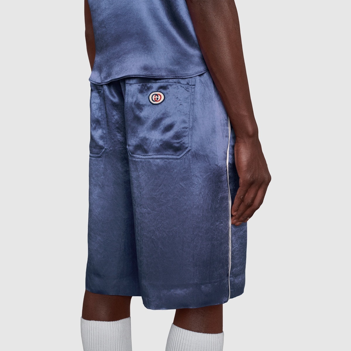 Acetate shorts with Interlocking G - 5