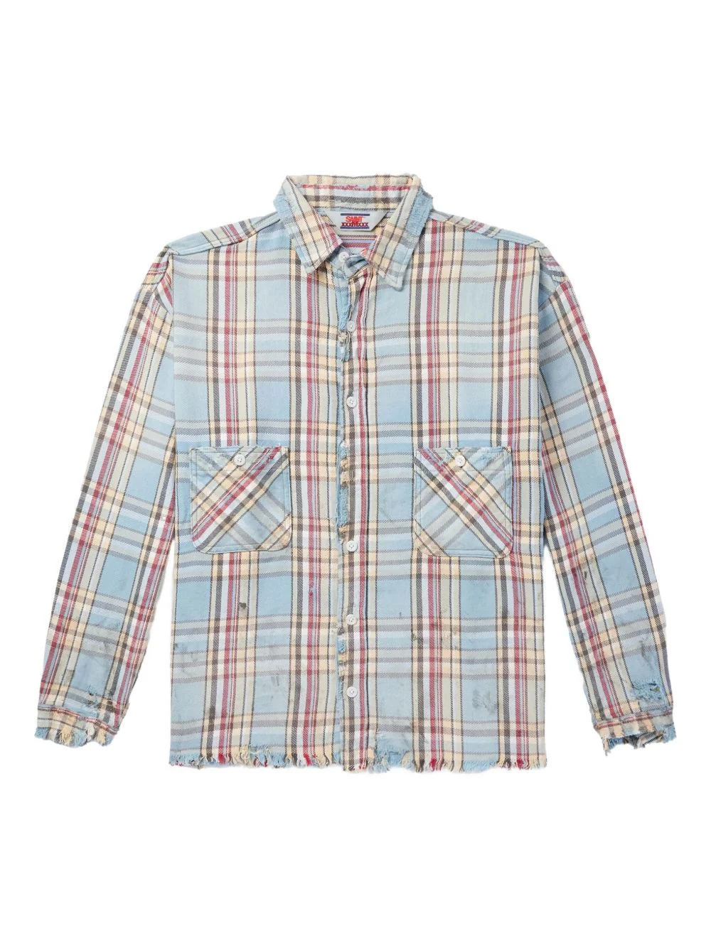 frayed plaid shirt - 1