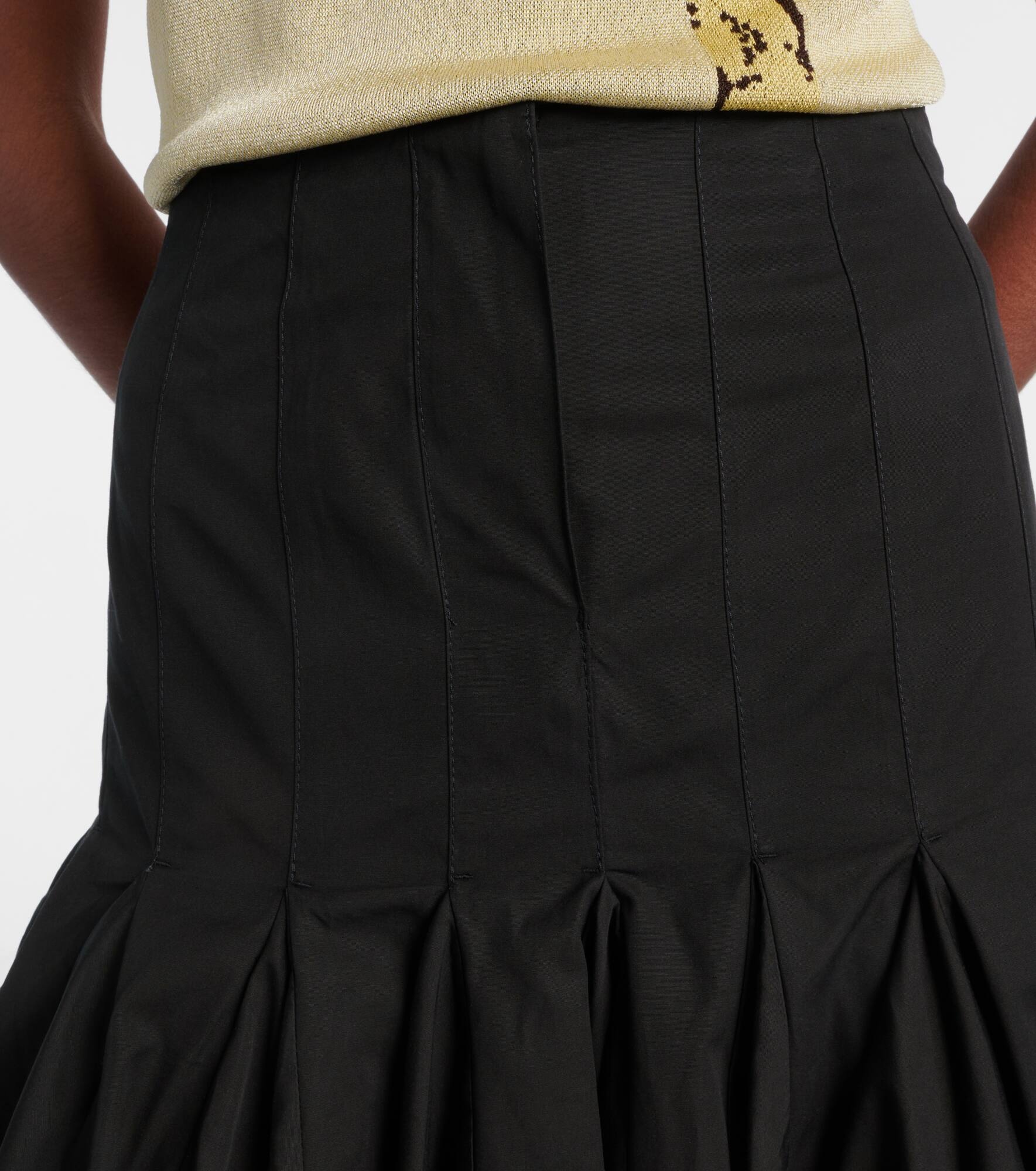 Agave flared cotton poplin midi skirt - 4