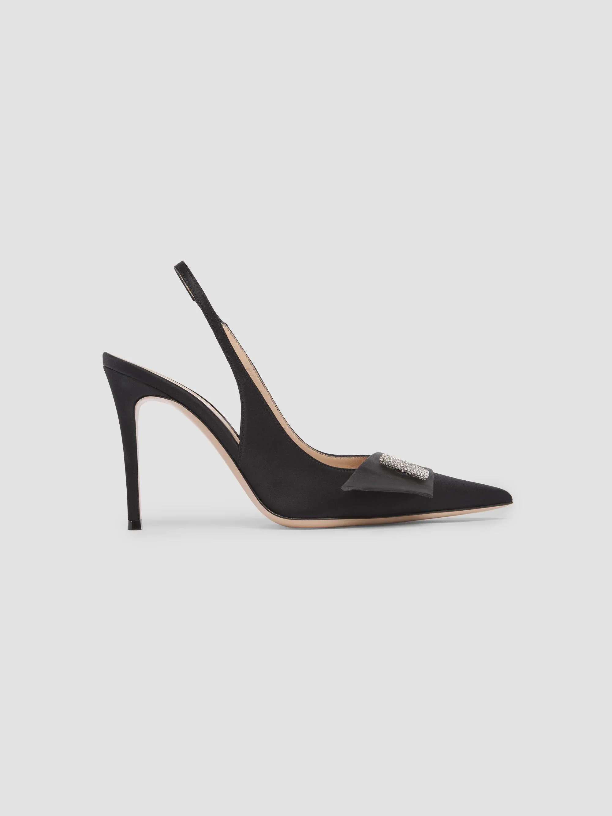 Women's 95MM Embellished Slingback Pumps - Black - 1