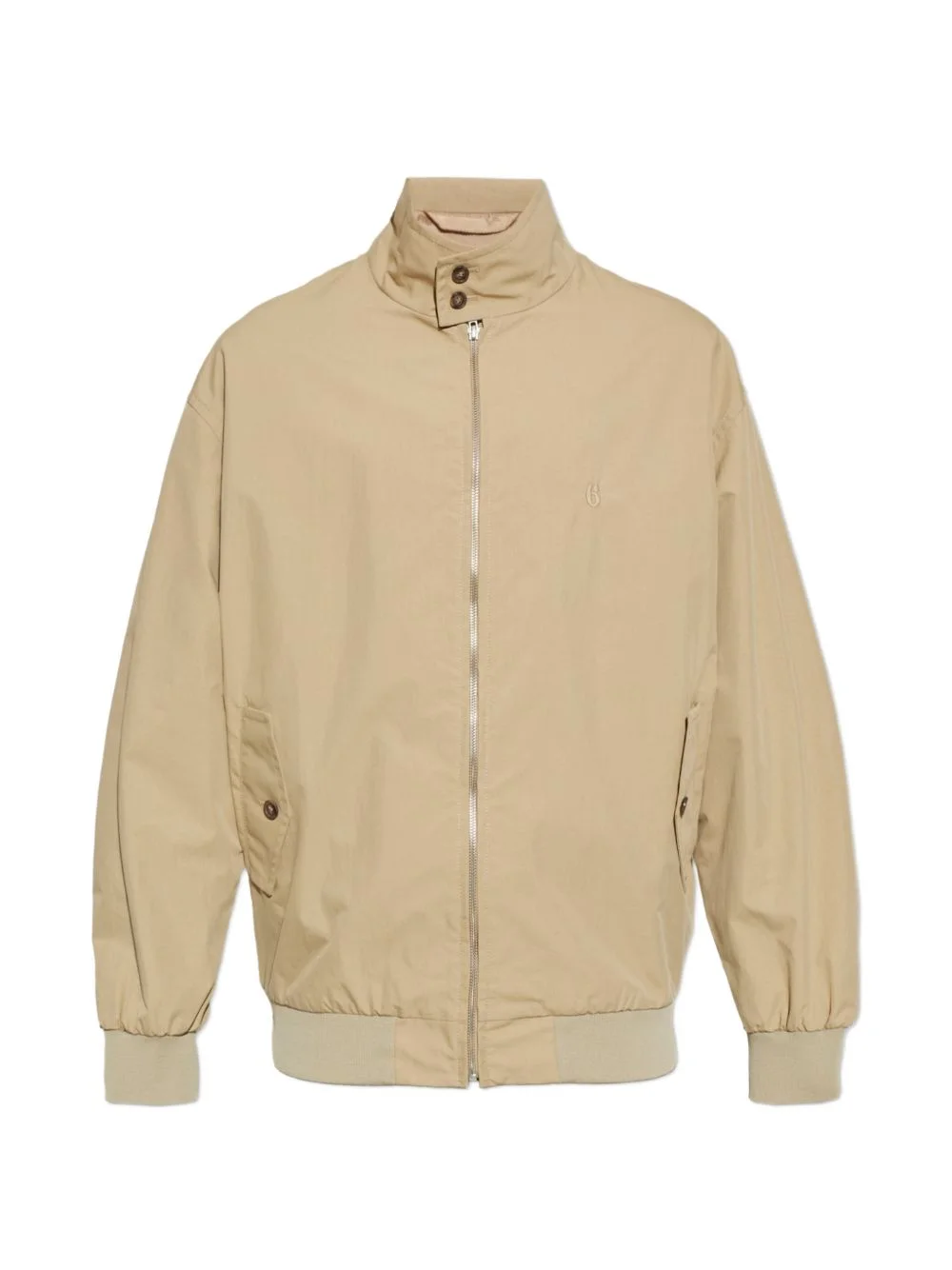 embroidered-logo zip-up cotton jacket - 1