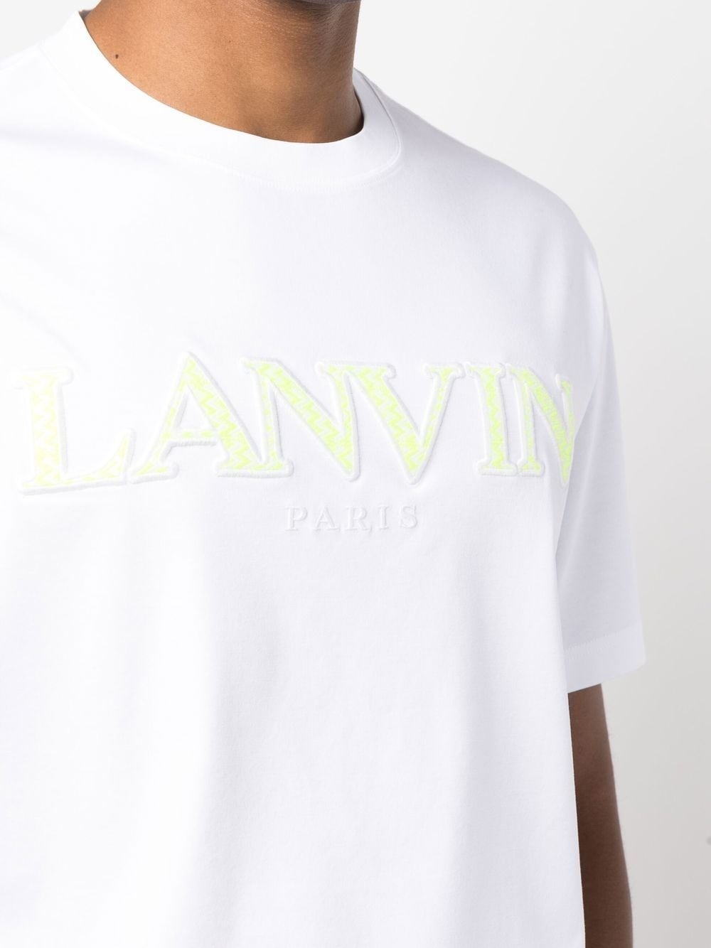 raised-logo cotton T-shirt - 5