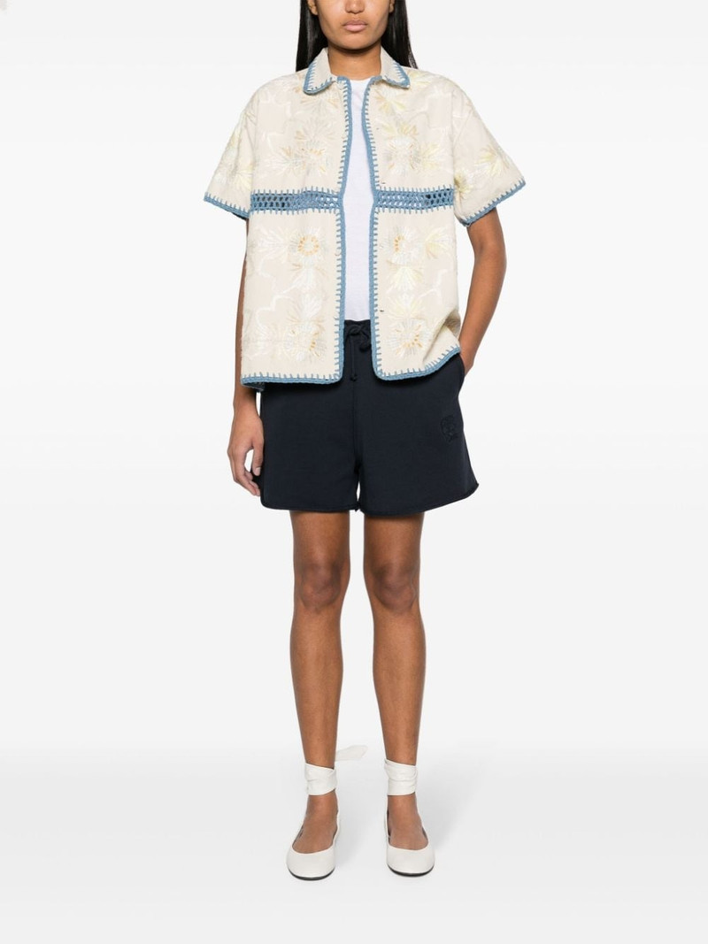 GANNI logo-embroidered track shorts outlook