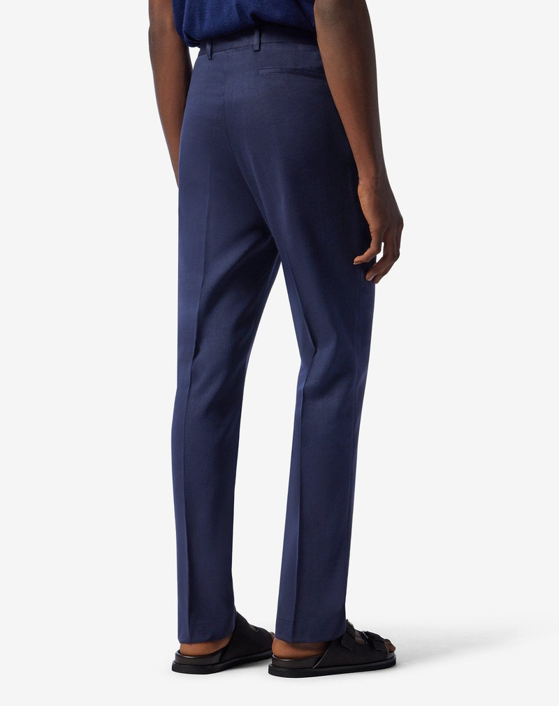 Blue linen, wool and mohair chinos 4