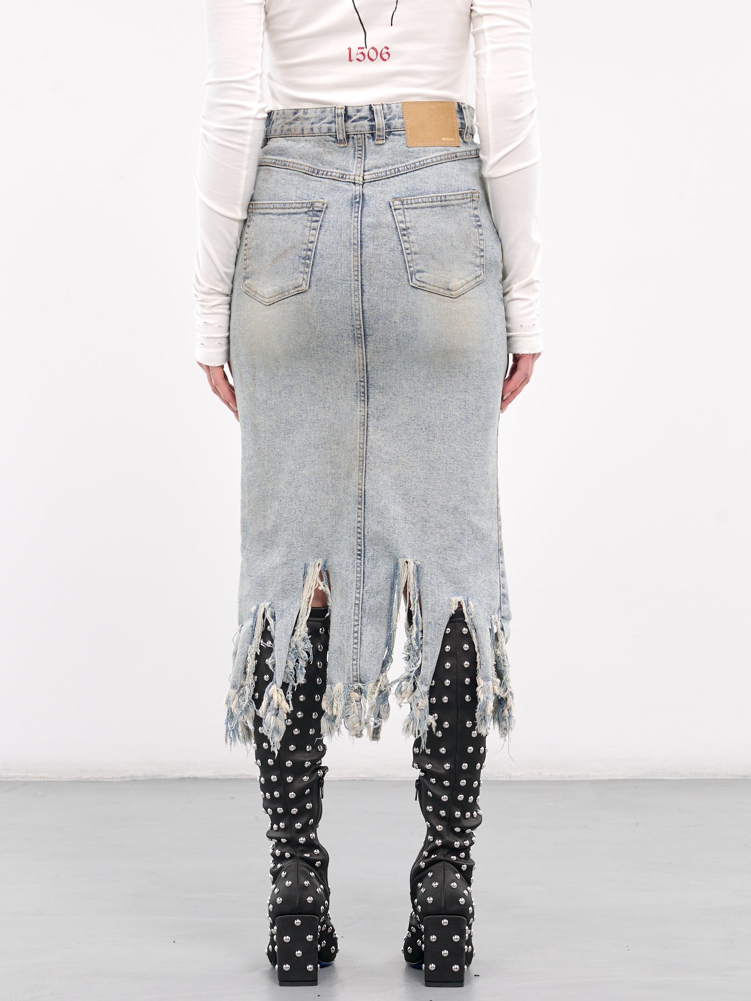 Distressed Midi Skirt - 3