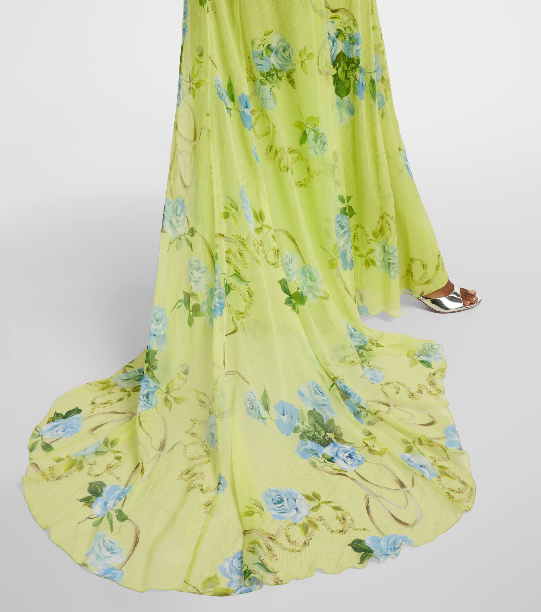 Floral silk crêpe gown - 6